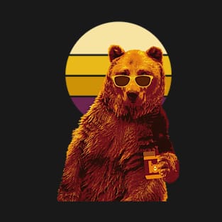 Sunglasses Bear retro Stylish T-Shirt