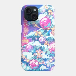 Christmas Tree and night Tokyo city Phone Case