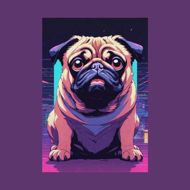 80's Disco Pug by FurryBallBunny