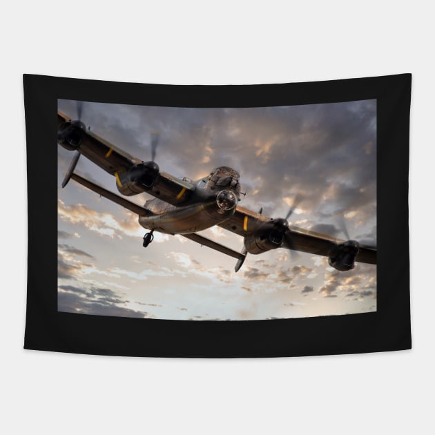 Lancaster Bomber Returns Tapestry by aviationart