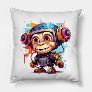 Cartoon monkey robots. T-Shirt, Sticker. Pillow