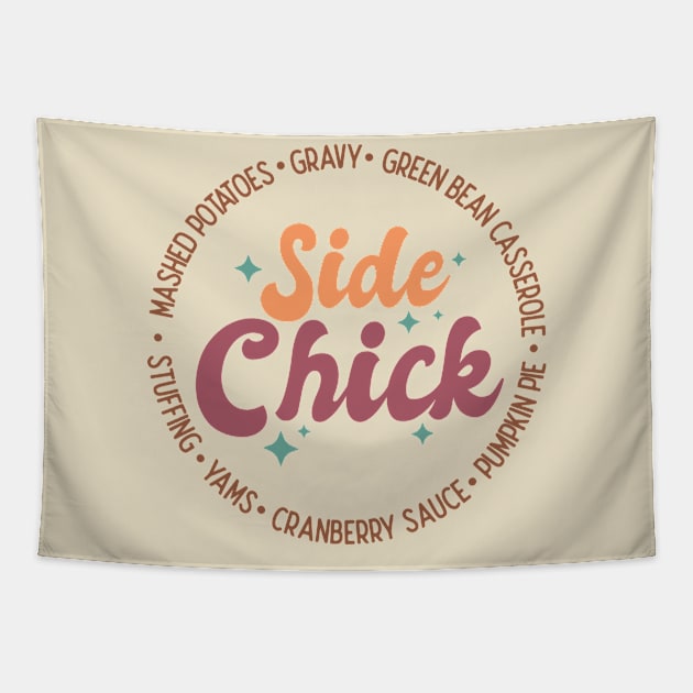 Side Chick - Thanksgiving Foods Tapestry by Erin Decker Creative