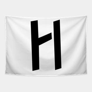 H – Greek Mythology - Black Letter H Tapestry