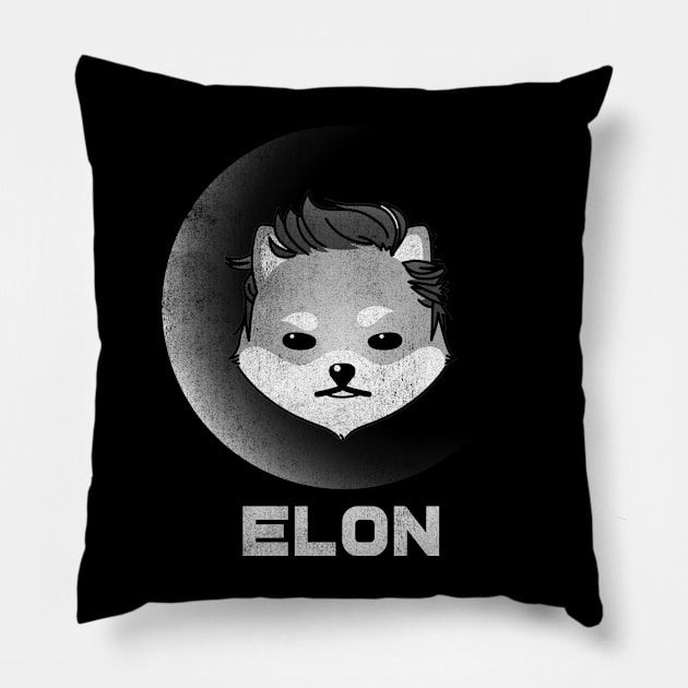 Vintage Dogelon Mars ELON Coin To The Moon Crypto Token Cryptocurrency Blockchain Wallet Birthday Gift For Men Women Kids Pillow by Thingking About