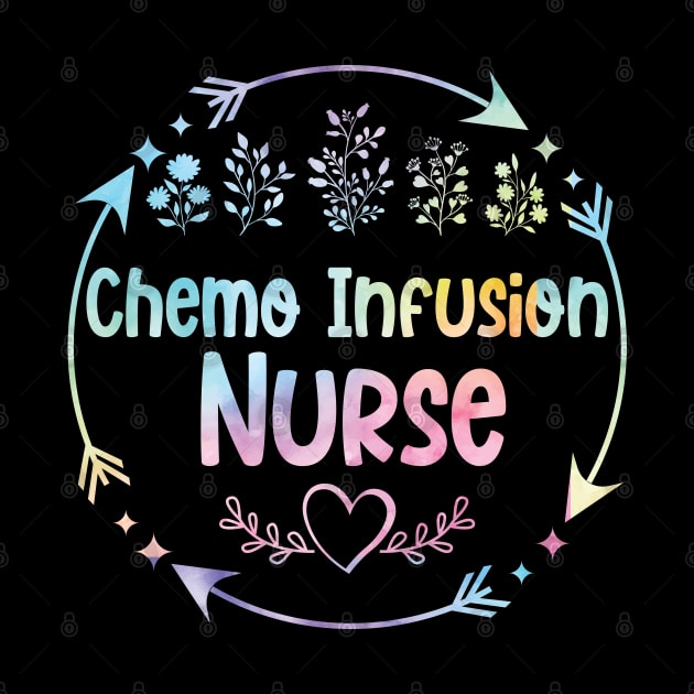 Chemo Infusion Nurse chemotherapy Nurse cute floral watercolor by ARTBYHM