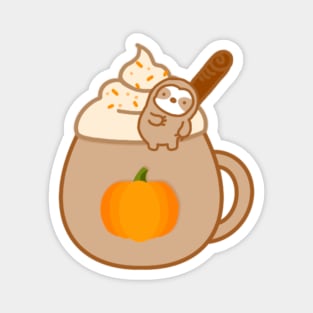 Cute Sloth Pumpkin Spice Latte Magnet