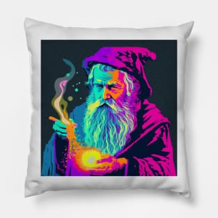 Wizard Casting a Spell Pop Art 3 Pillow