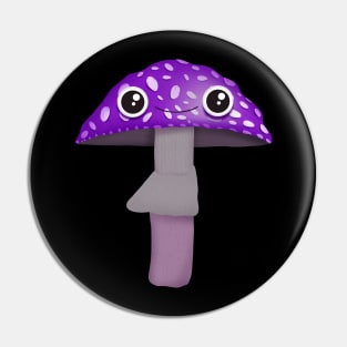 Purple Kawaii Mushroom Pin