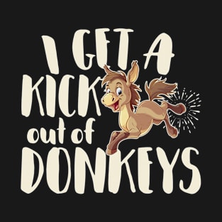 I Get A Kick  Out Of Donkeys Mini Donkey Burro Mule Lover T-Shirt