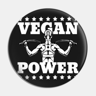 Vegan Power Woman Vegan Pin