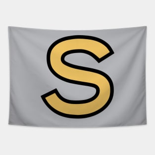 Funky Yellow Letter S Tapestry