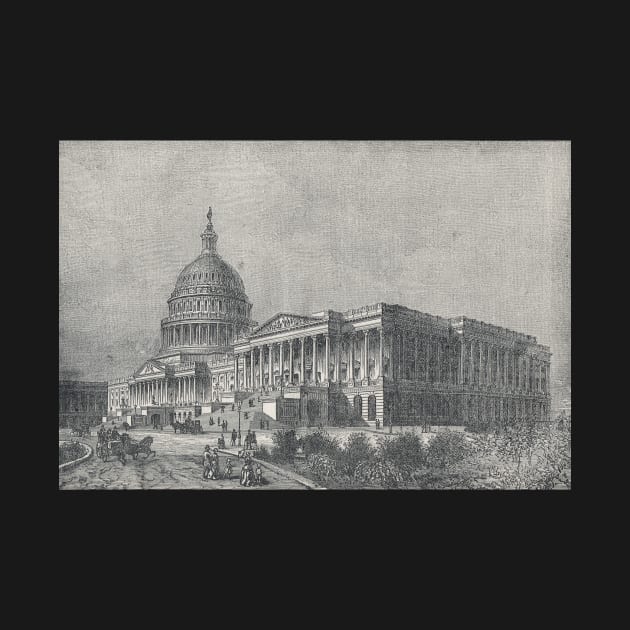 Washington Capitol building circa 1820's by artfromthepast