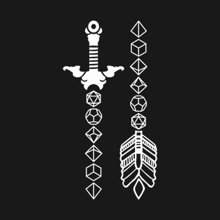 Polyhedral Dice Sword and Arrow T-Shirt