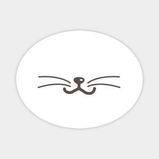 White Cat Face Mask Magnet