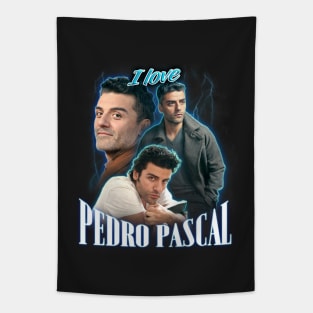 I Love Pedro Pascal Oscar Isaac Cursed Fan Collage Tapestry