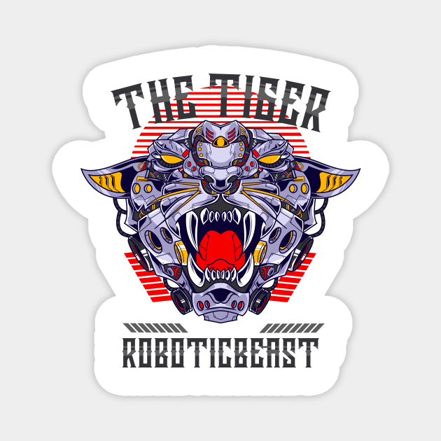 Tiger Roboticbeast Magnet by Harrisaputra