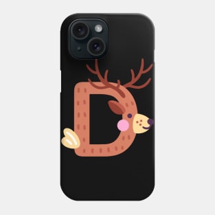 Letter D animal alphabet back to school Phone Case