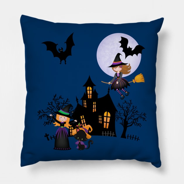 Halloween Witches Pillow by AngelFlame