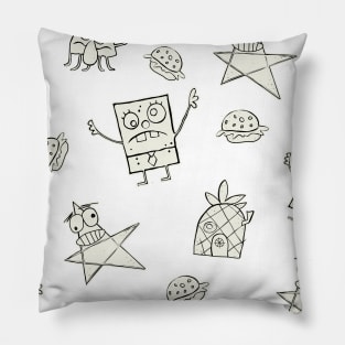 Doodle Bob Pattern Pillow