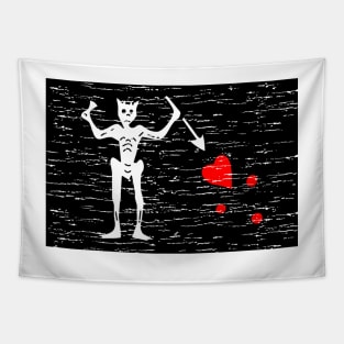 Aged Black Beard Flag Tapestry