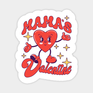 Retro Groovy Mama is My Valentine Cute Heart Boys Girls Kids Magnet