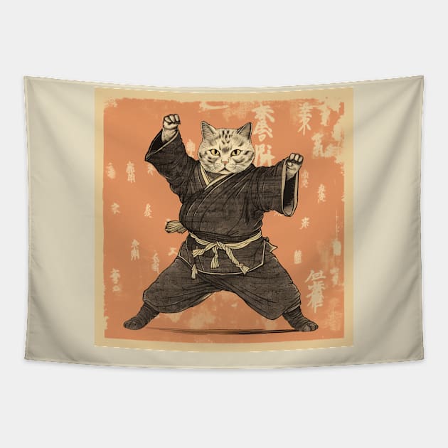 Edo cat Tapestry by SHAKIR GAUTAMA 