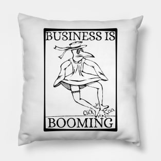 Plague Doctor's Happy - Business is Booming! (Light Colors Version) Pillow