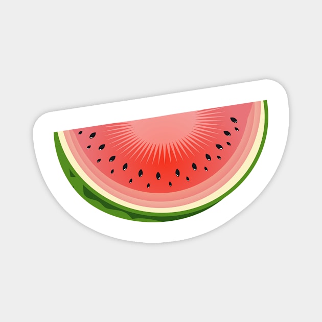 freshly cut piece of a watermelon Magnet by Kisho