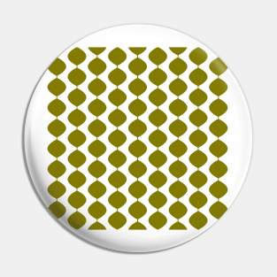 Mid Century Modern Retro 60s Waves Pattern  (Yellow Darker) Pin