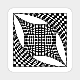 Twisted chessboard, geometric, 3d optical illusion Magnet