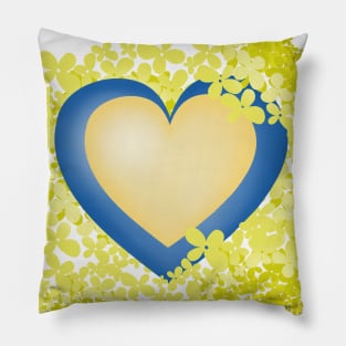 Heart and yellow flowers Pillow