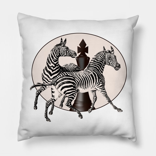 Zebra herd Africa Pillow by Marccelus