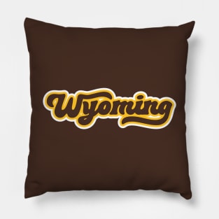 Retro Wyoming Script Pillow