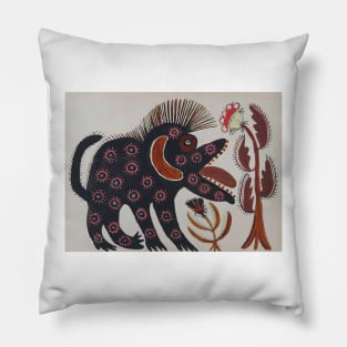 Maria Primachenko - black beast 1936 Pillow