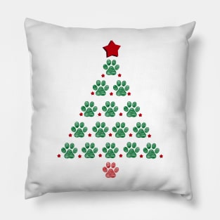 Tree with paw prints Pillow