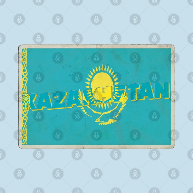 Kazakhstan Vintage style retro souvenir by DesignerPropo