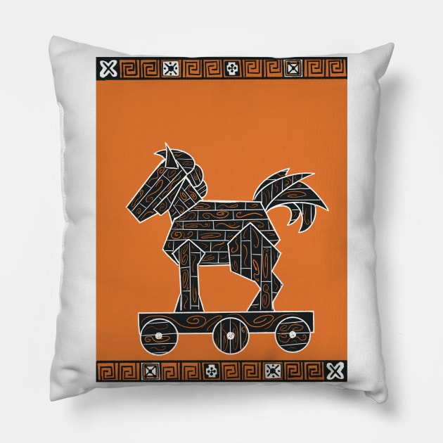 Trojan horse Pillow by kktibbs