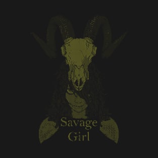 ASCii Savage Girl w/ text (Yellow) T-Shirt