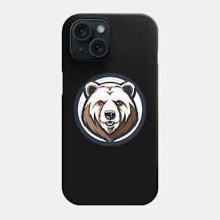 a brown bear in a circle shape Phone Case