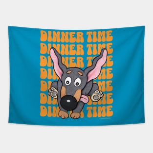 Funny Cute Dachshund Doxie Dog Running for Dinner Tapestry