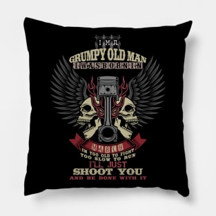 i'm a Grumpy Old Man I Was Born In MARCH birthday funny Gift idea for grand father & dad Pillow