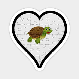 Jigsaw  Turtle Heart Design - Fish Turtle Magnet