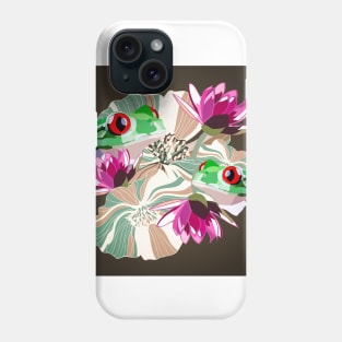 Frogs and lillies Phone Case