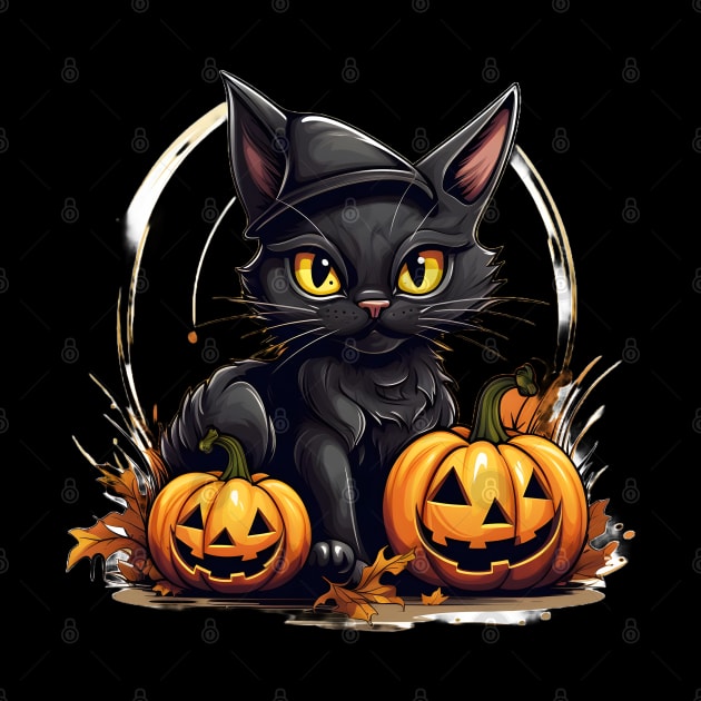 Angry Cat Funny Hallowen Spooky Gift by Merchweaver