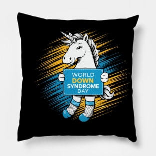 march 21 world down syndrome day a gift forunicorn lovers Pillow