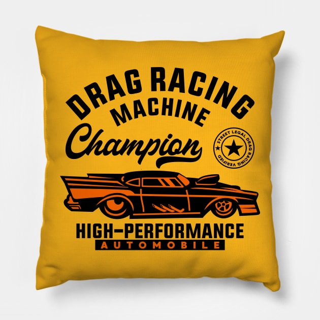 DRAG RACE MACHINE Pillow by beanbeardy