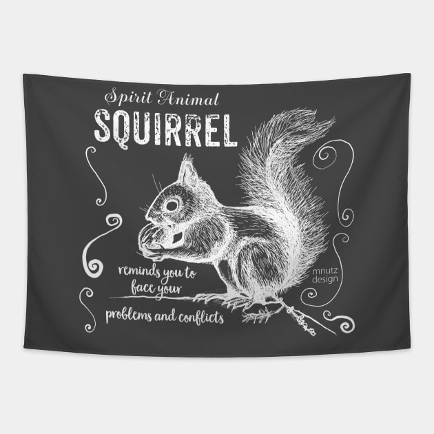 Spirit animal - Squirrel white Tapestry by mnutz