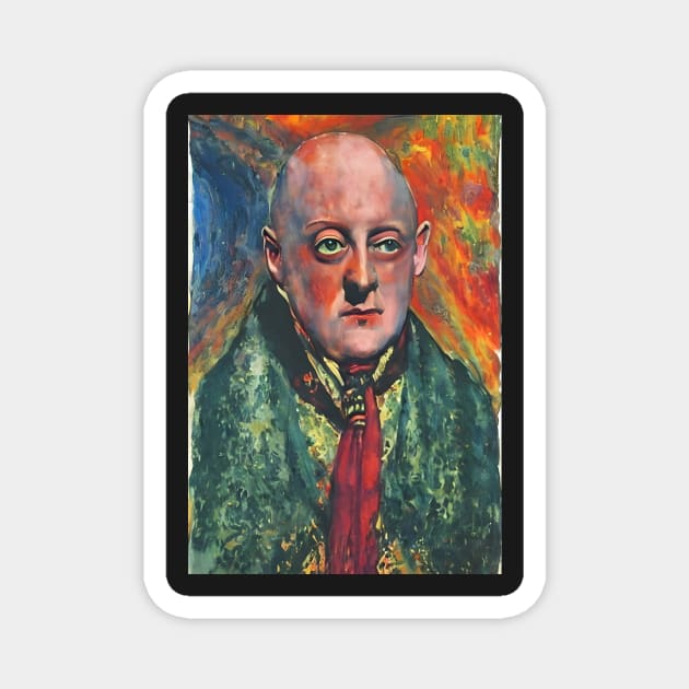 Painting of Aleister Crowley The Great Beast of Thelema painted in a Surrealist and Impressionist style Magnet by hclara23