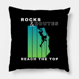 Rocks and Routes - Reach the Top | Climbers | Climbing | Rock climbing | Outdoor sports | Nature lovers | Bouldering Pillow