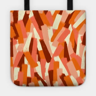 Shades of Brown, Orange and Peach Smudgy Brush Strokes Tote